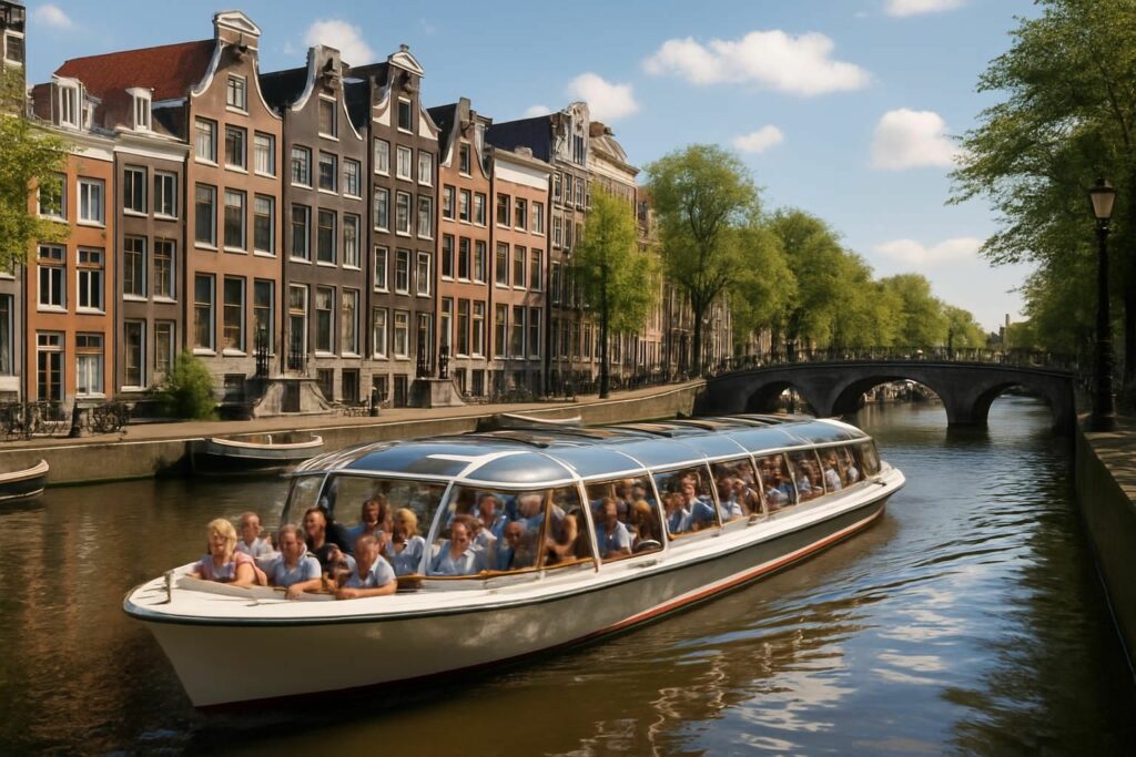 profitez d'une expérience unique à amsterdam avec le cruise & boat pass : explorez les célèbres canaux lors de croisières incluses dans le city pass, pour une découverte magique et complète de la ville.