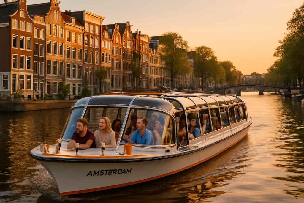 réservez votre croisière sur les célèbres canaux d'amsterdam et découvrez la ville sous un nouvel angle à bord d'un bateau confortable et pittoresque.